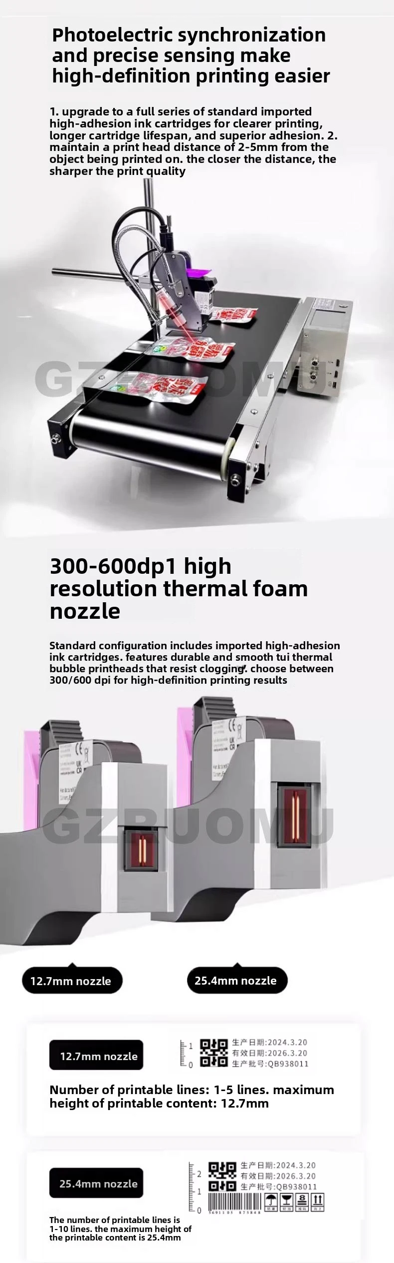 Automatic Online Inkjet Printer with Conveyor Belt Automatic Continuous Coding M