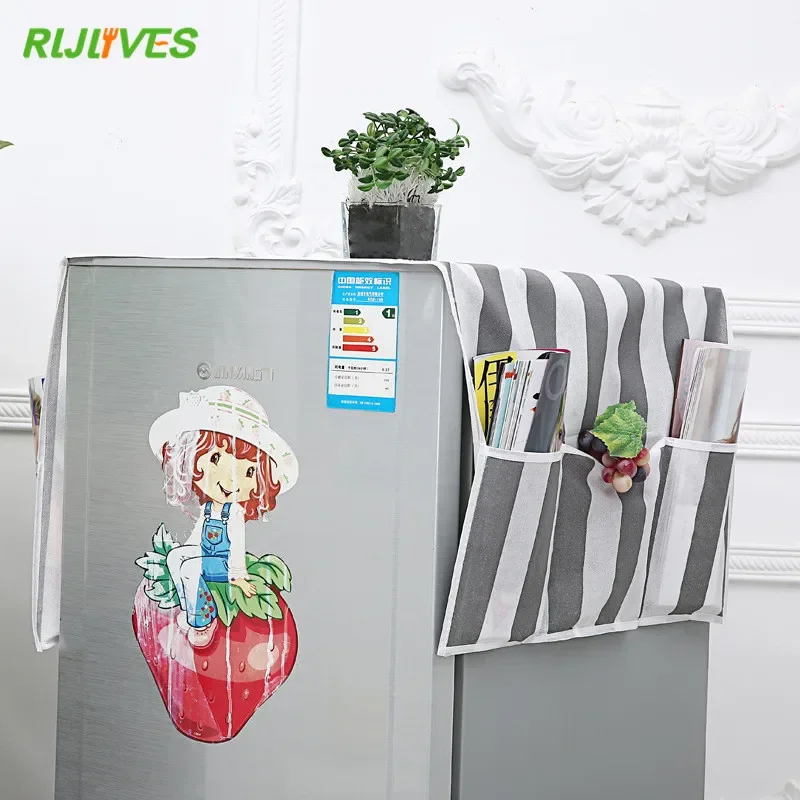 Refrigerator Dust Cover Pocket Storage Bag Washing Machine Storage Organizer Bags Hanging Bag dust cover