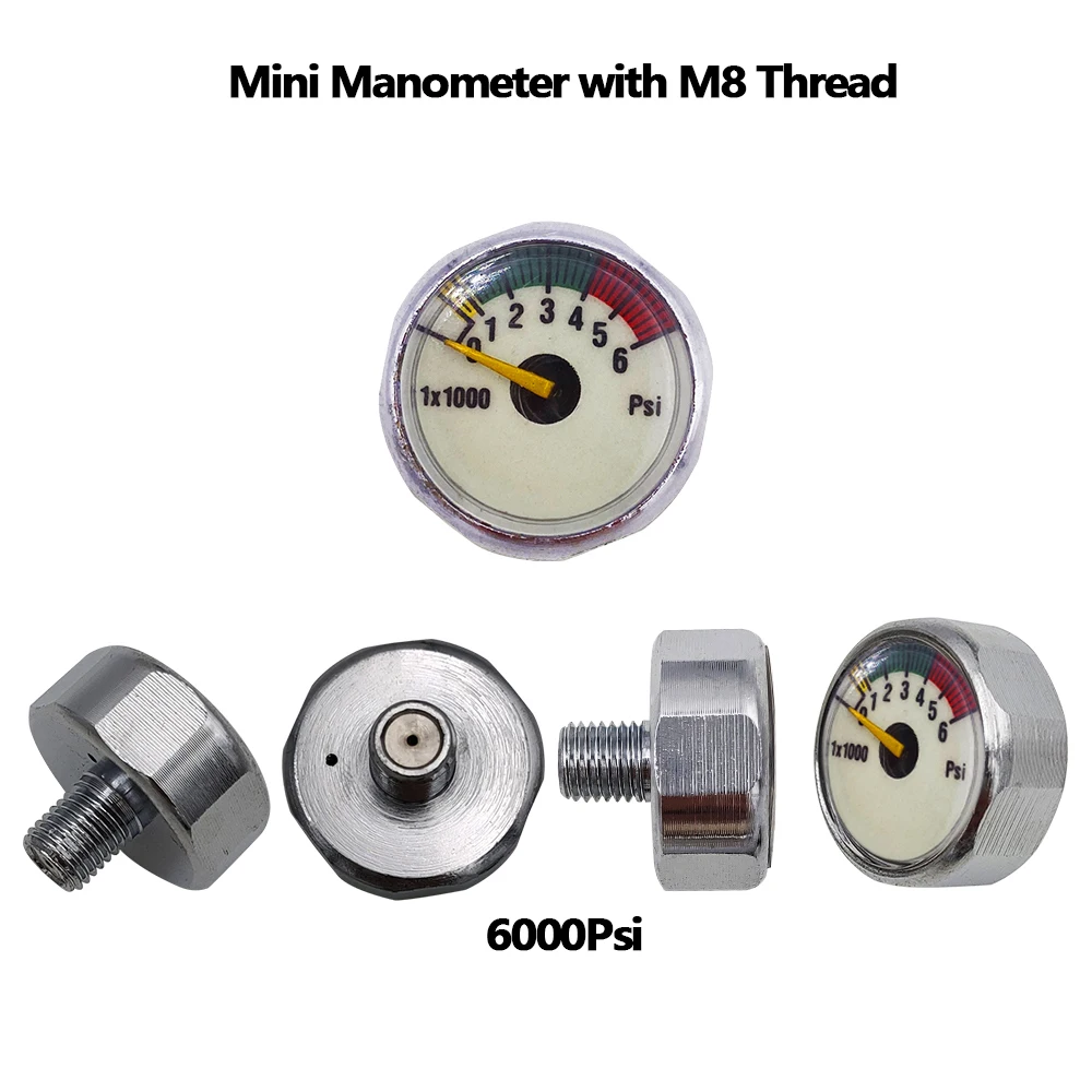 Airsoft Mini Micro M8 30mpa/40mpa für Cricket, 0-6000psi Zifferblatt Druck Manometer Manometer Manometer Hochdruck 25mm Durchmesser