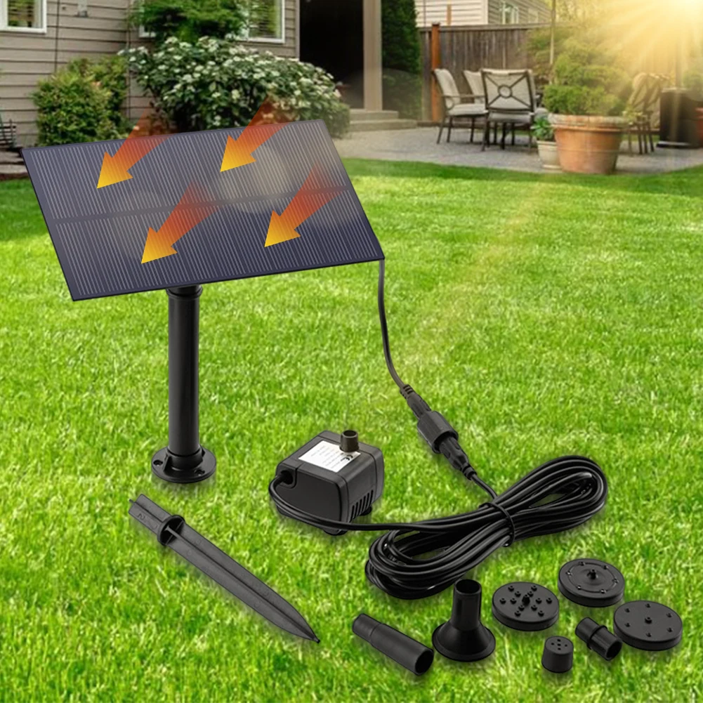 1.5W Solar Water Pump Solar Powered Bird Bath Fountain Solar Powered Water Fountain Pump for Bird Bath Outdoor Pond Patio Garden