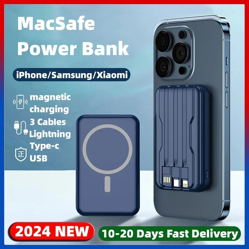 

10000mAh Macsafe Power Bank Magnetic Wireless Powerbank For iPhone 12 13 14 15 Pro Max Chargers External Auxiliary Battery Pack