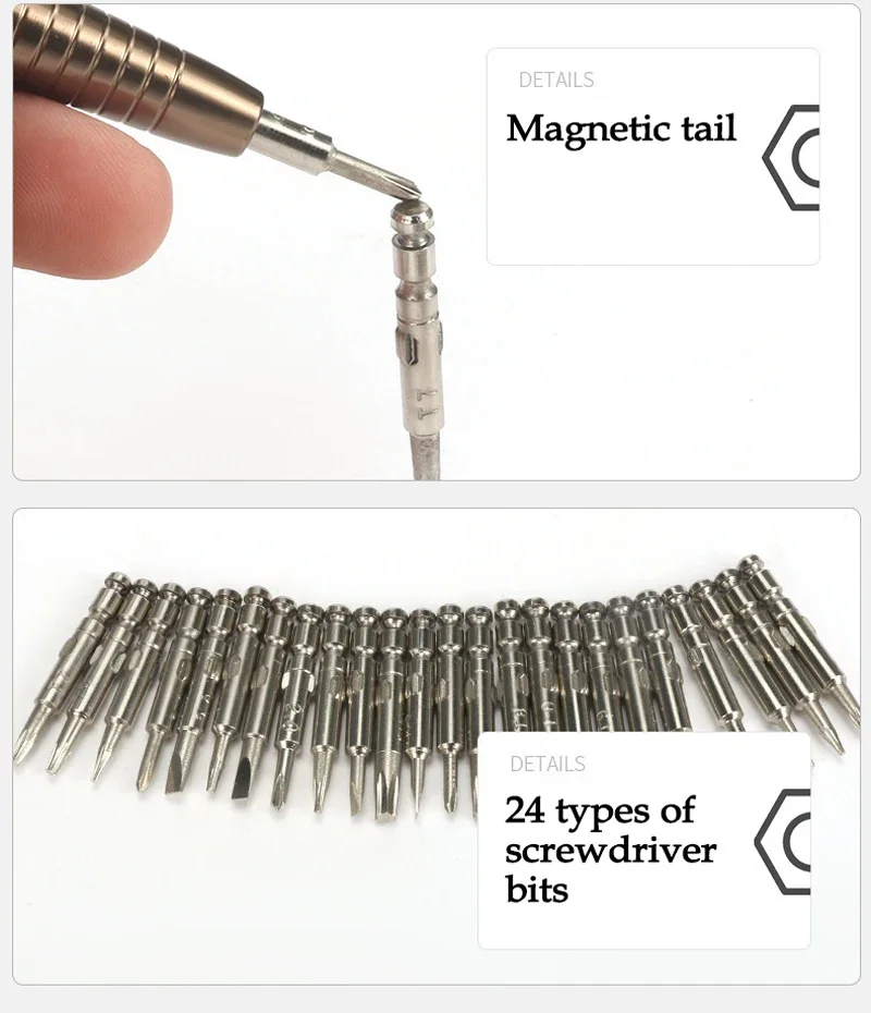 

Портативная комбинированная отвертка 25 в 1, отвертка с кожаным чехлом, инструмент для ремонта компьютера
