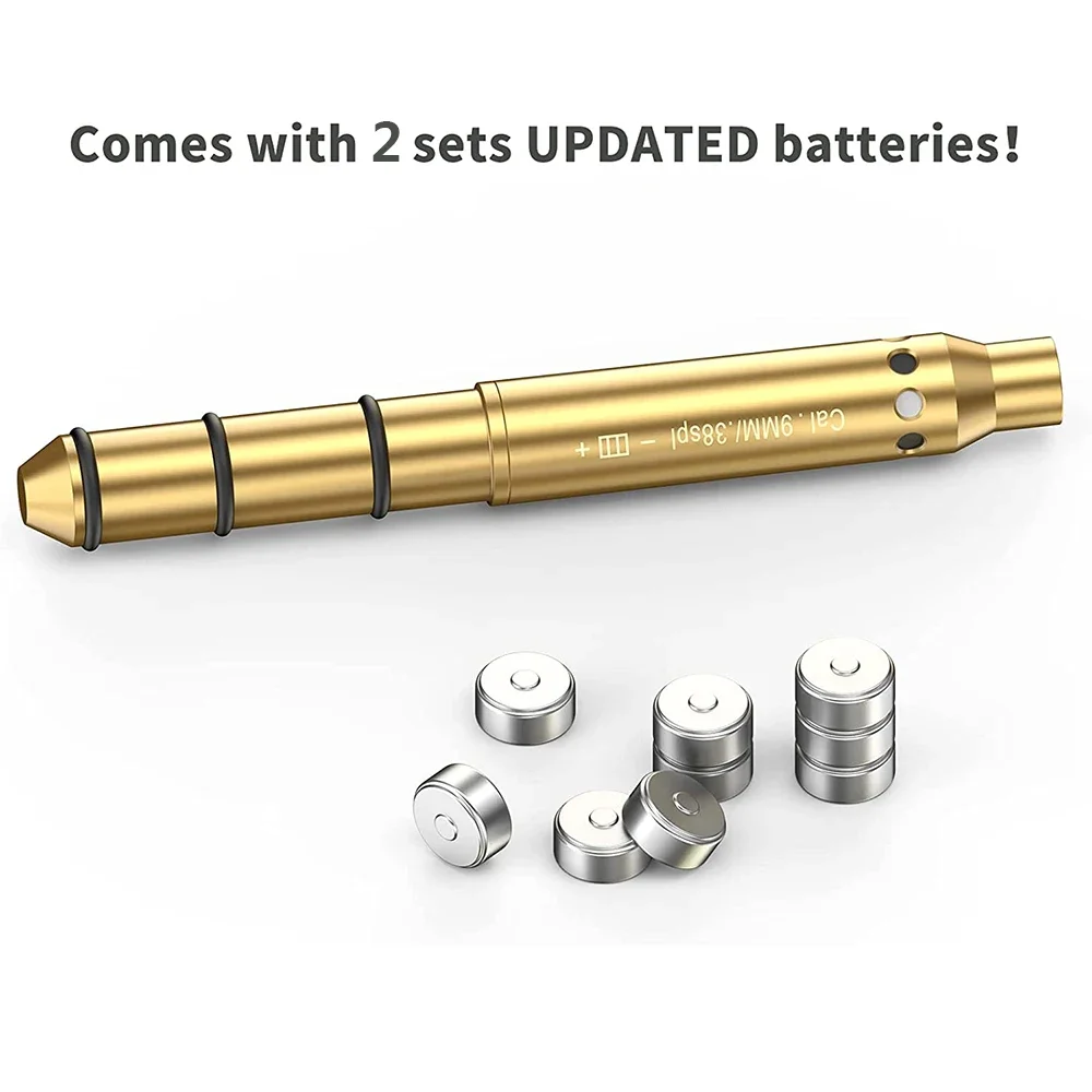 Tactical Laser Bore Sight Red Dot Laser Pointer Collimator Cartridge Boresighter for Pistols .177/.22LR/.223 Rem/9mm/7.62mm Cal