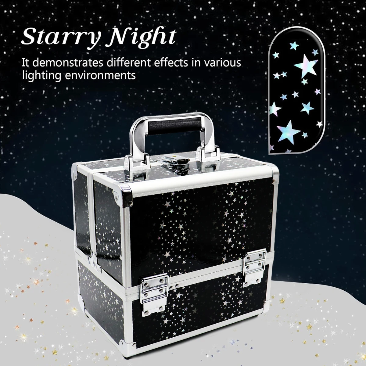 Multifunctional Lightweight Makeup Square Box, Versatile Professional Makeup Artist Tool Case 3