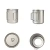 New Camping Titanium Cups 300ml 450ml 750ml Cooking Pot Ultralight Folding Handle 6