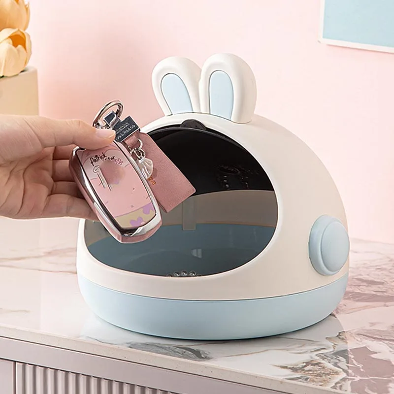 Cute Bunny Doll Bed Baby Storage Box with Mat for Labubu Space Module Doll Sleep Cradle Cart Dolls Bed Furniture Accessories