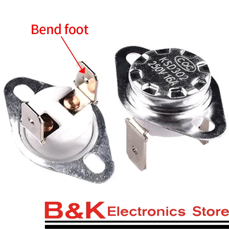 2PCS/KSD302 16A 250V 40-300 degree Ceramic KSD301 Normal Close/Open Temperature Switch Thermostat 85C 95C 110C 130C 150C 300C temperature switch