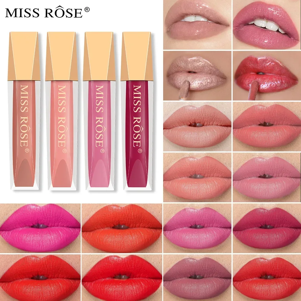 Miss Rose 16 цветов стойкая водостойкая бархатная матовая глазурованная Помада для губ Макияж антипригарная блестящая Помада для губ блеск для губ Косметика