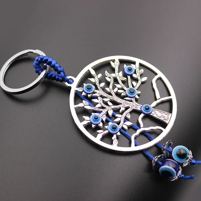 Blue Evil Eye Keychain - Hamsa Protection Charm, Good Luck Amulet For Car, Bag, Or Home