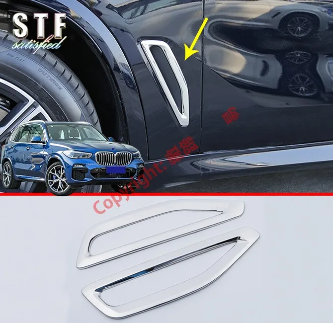 

ABS Chrome Side Air Flow Vent Fender Trim Badge Sticker For BMW X5 G05 2019 2020 Car Accessories Stickers