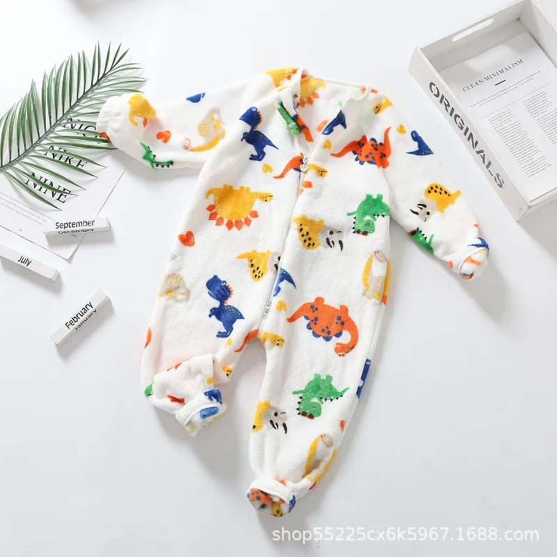 Neonato Ragazzo Ragazza Bambini Dinosauro Pagliaccetto Tuta Tuta Vestiti Abiti Manica Lunga Tutina Bambino Vestito Intero