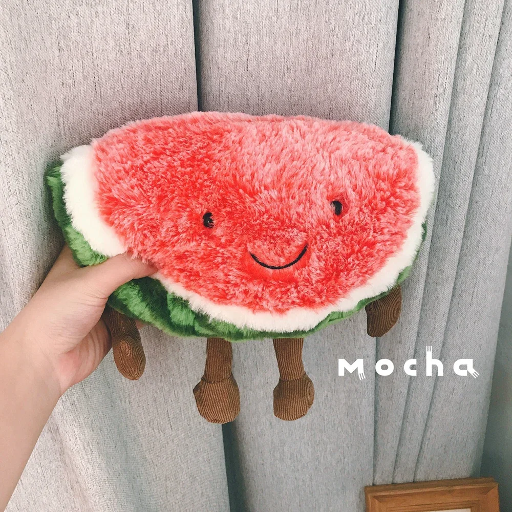 32CM Watermelon Peach Fruit Combination Plush Toy Long Hair Super Soft Sleeping Pillow Festive Gifts For Children Christmas 20pc set creative a4 envelope 23 32cm vintage envelope for postcard christmas wedding large exceed thickness file bag stationery