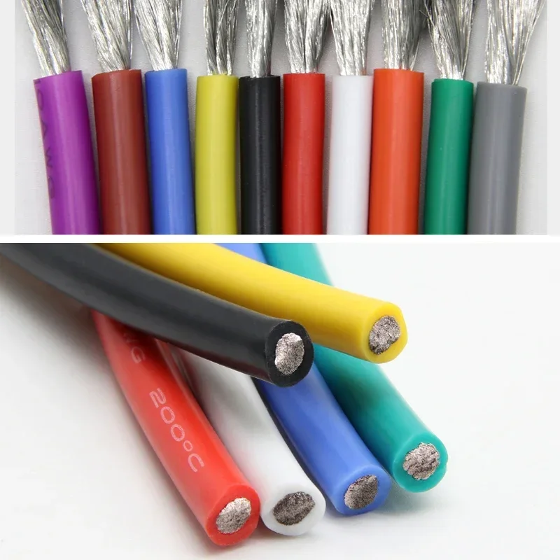 Soft Flexible Silicone Wire 1M/5M 30 28 26 24 22 20 18 16 15 14 13 12 10 AWG High Temperature Tinned Copper Heat-resistant cable
