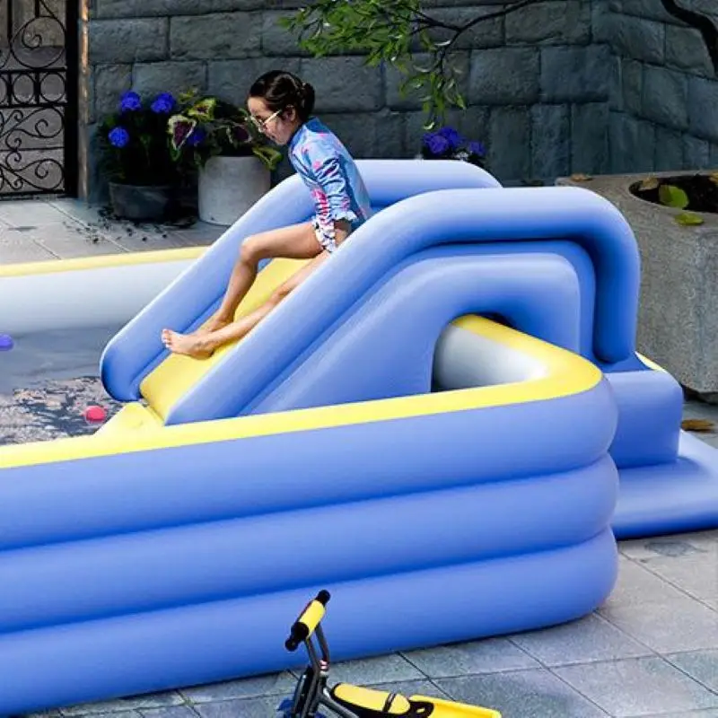 Inflatable Pool Slide Swimming Pool Inflatable Slide Children Family Outdoor Waterpark Above Ground Pool Slides For Kids Babies 3