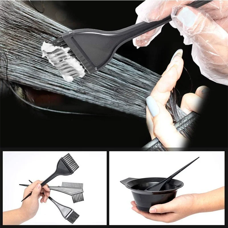 

Sdatter Barbershop Hair Dye Kit, Hair Dye Brush and Plastic Baking Bowl 4 Piece Set, Suitable for Barbershop and Home