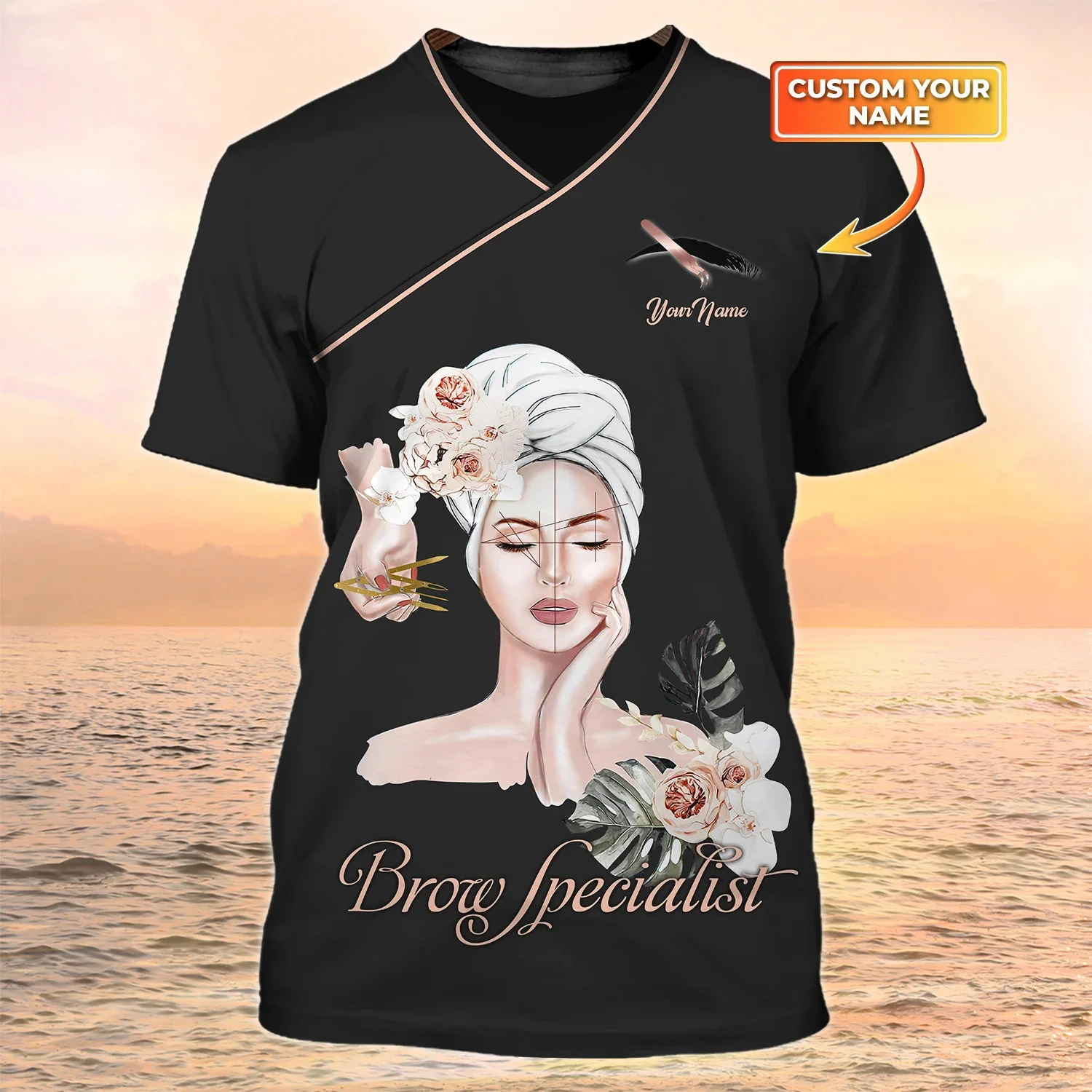 Neueste Sommer männer T-shirt Massage Therapeuten Pesonalized Name 3D Gedruckt t shirt Unisex Casual Tops Schönheit Spa Uniform DW153 – Detail 20