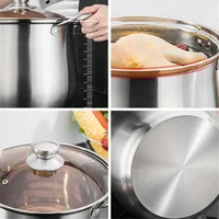 Marmite à soupe en acier inoxydable, cuisinière à induction domestique, spécial pour grande capacité, marmite à viande, Leurs oût de poulet, marmite chaude 5