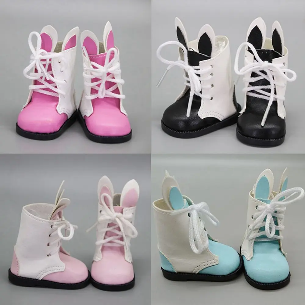 Fashion PU Leather 6x3cm Doll Wearing 4 Styles Play House Accessories Differents Color 45cm Doll Boots Leather Shoes