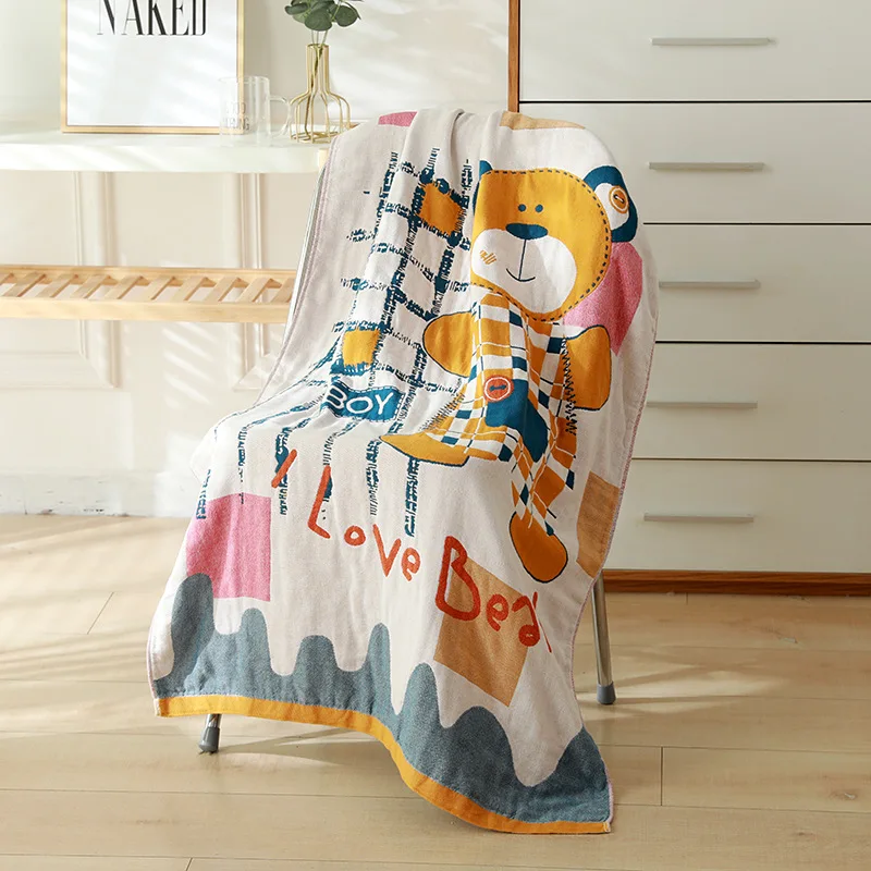 Joylove Five-layer Gauze Bath Towel Plus Cotton Cartoon Large Towel Couple Children Quick-drying Absorbent Thickened Bath