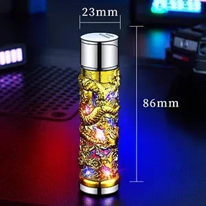 Embossed Dragon Torch Lighter - Refillable Windproof Jet Flame Gift Edition