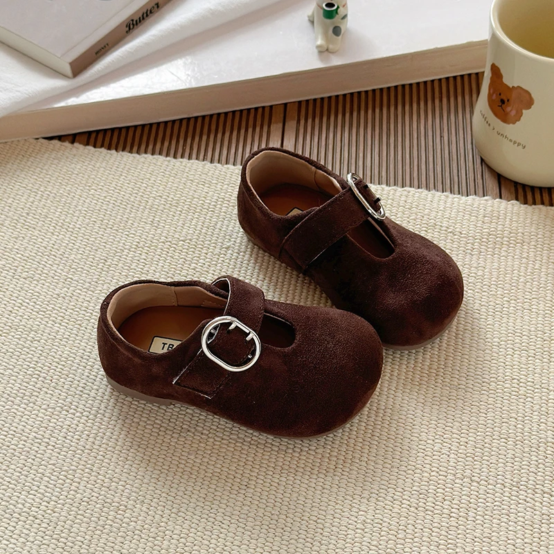 Leather Kids Ballet Flats for Girls Autumn Party