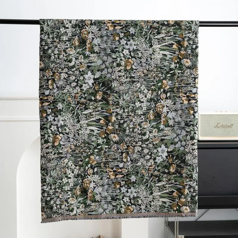 100x148cm Blumenmuster Hochwertiger Garngefärbter Jacquard-Stoff Verschleißfester Vielseitiger Canvas-Sofabezug Stoffe DIY-Bekleidung – Detail 10