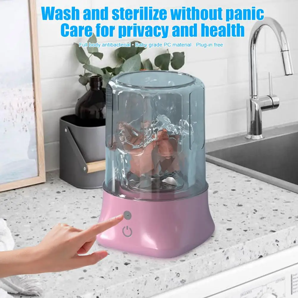 Portable Mini Washing Machine Compact Cordless Laundry Machine Rechargeable Portable Washer for Socks Lightweight Small Washing