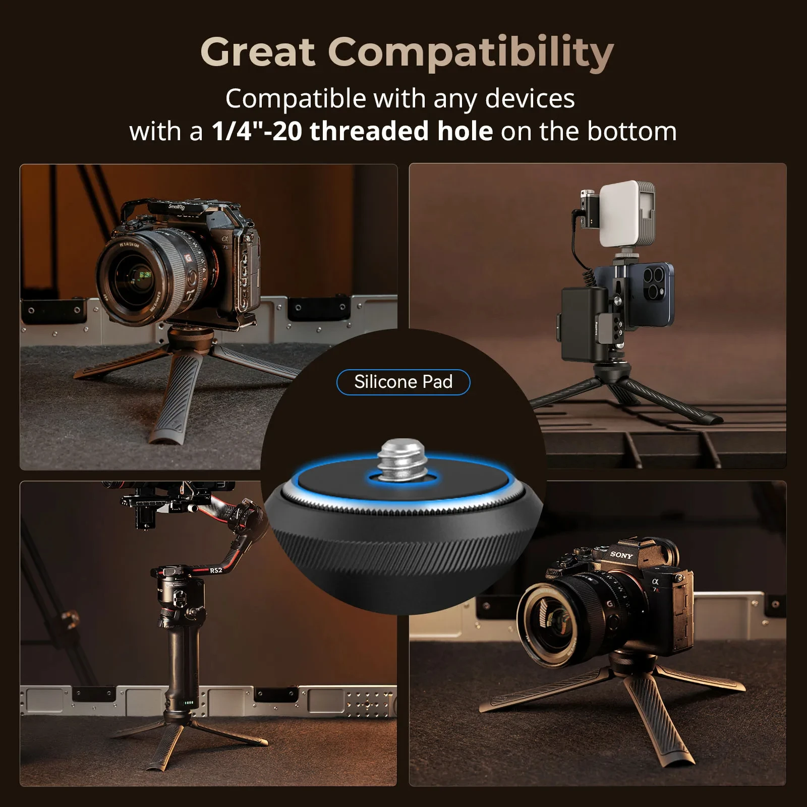 SmallRig ̴  ﰢ, º, ī޶, , ޴ ﰢ, 1/4 ġ-20  Ʈ  ȣȯ