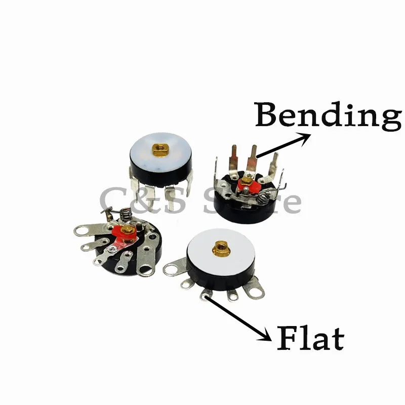 10pcs 스트레이트 앵글 라디오 포텐쇼미터 RV12MM B503 B50K B103 B10K 파워 앰프 볼륨 포텐쇼미터 스위치