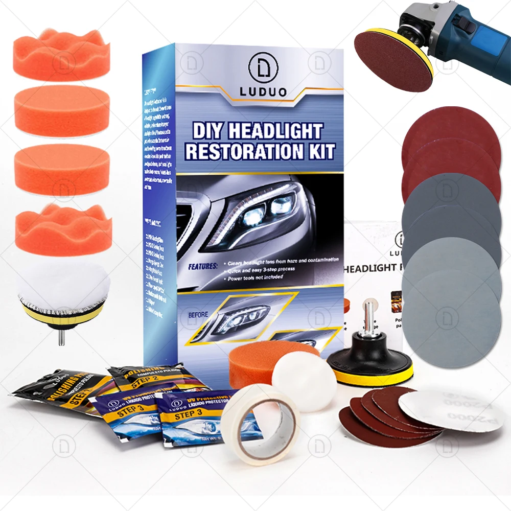 Luduo Diy Headlight Restoration Polishing Kits Headlamp Clean Paste