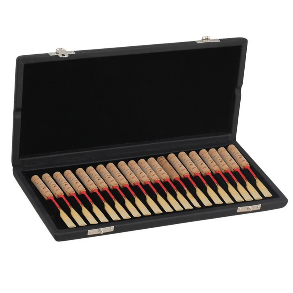 Durable 20 Reeds Storage Case Box Holder with Flannel Slots for Oboe Reeds Hold