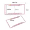 1pc Aluminum License Plate Frame, Protected By Angels Pink Funny Cute Kawaii Sonny Angels Car,Sonny Angel Kewpie Car Decor, 2