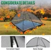 Pond Cover Dome, 7x9 FT Garden Net, 1/2 inch Mesh Dome Net Covers with Zipper and Wind Rope, Black Nylon 3