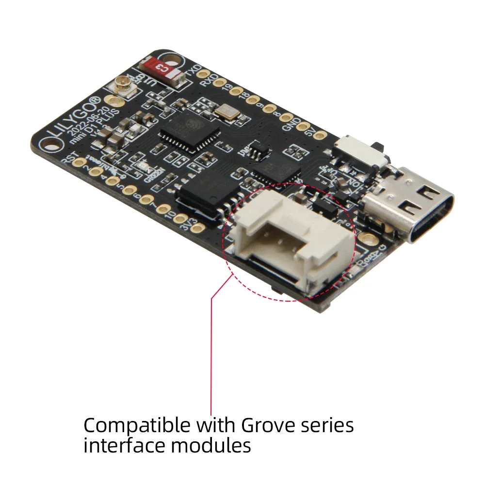 Lílio®circuitos de Desenvolvimento do Módulo sem Fio Board Wi-fi Bluetooth Suporte da Bateria 16340 Ttgo T-oi Plus Esp32-c3 Risc-v Mcu - Image 6