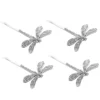4 Pcs Rhinestone Bobby Pins Clip Dragonfly Hair Accessory Hairpin Rural Retro Silver Barrette Miss 6