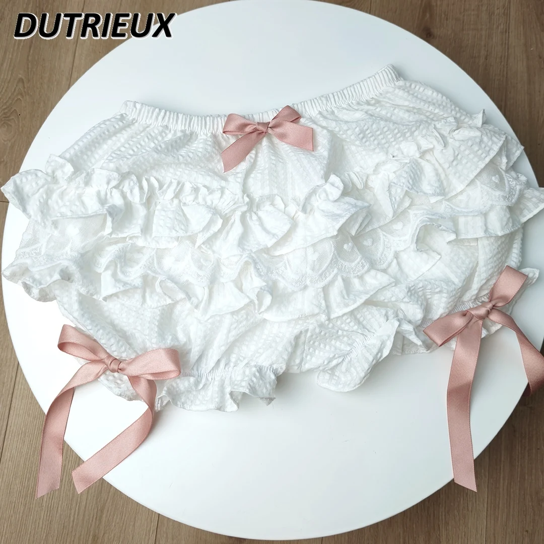 Sweet Cute Lolita Shorts Female  2023 New Summer Multi-Layer Pettiskirt Girl Short Pants Fashion Casual Shorts for Women