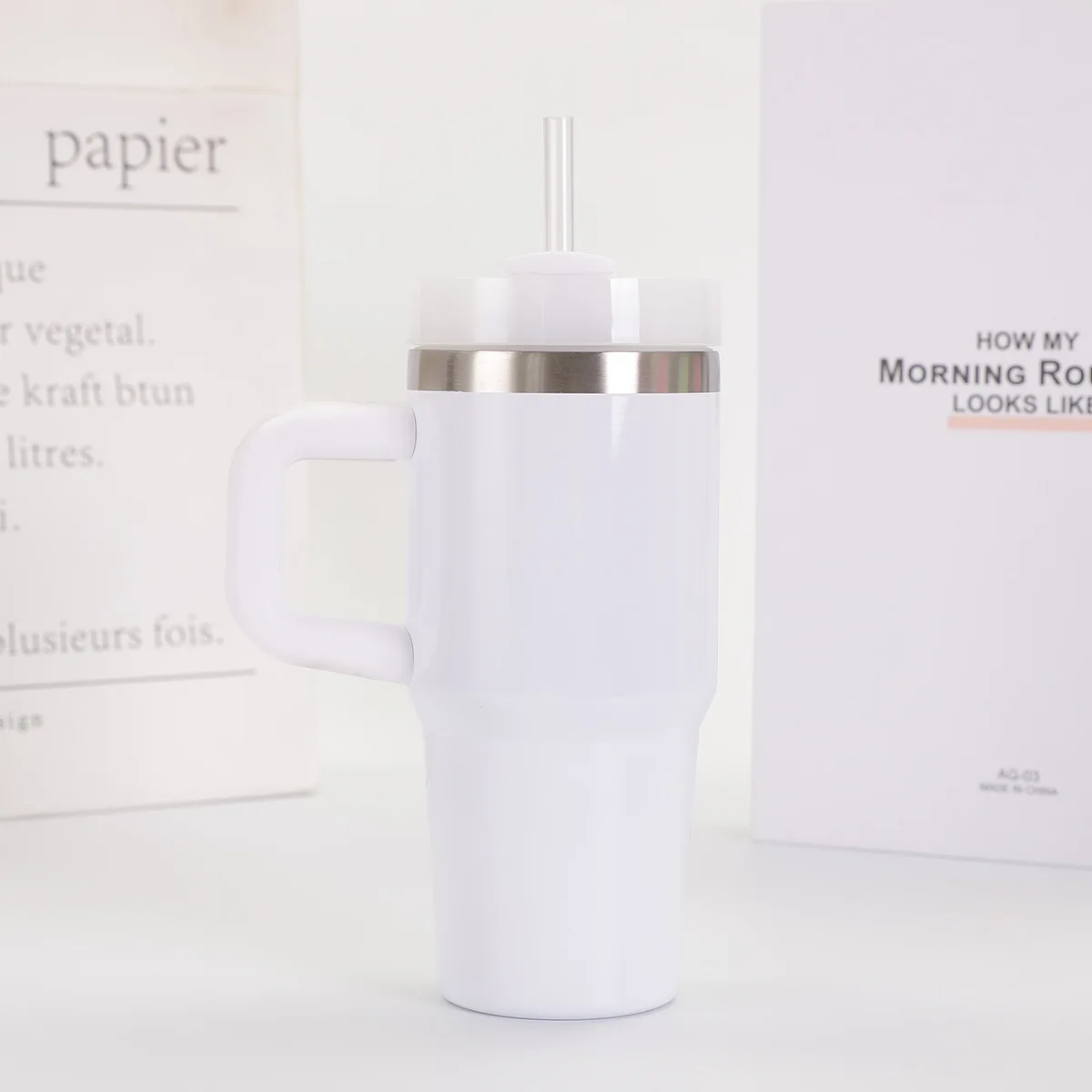 كوب سيارة 14 أونصة مع مقبض بطبقة مزدوجة كوب قهوة م...