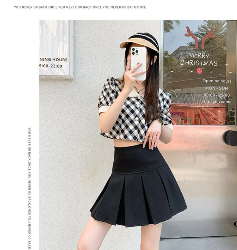 Streetwear Mini Skirts Women Preppy Kawaii High Waist Pleated Skirt Y2K School Uniform Harajuku Korean A Line Skirts New