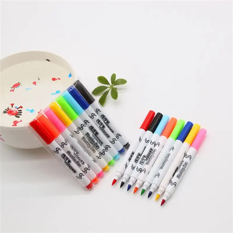 4-12 Couleur Magique Flottant Eau Peinture Stylo 4 Couleur Eau Dessin Réutilisable  Livre de Coloriage Éducation Sensorielle Jouet