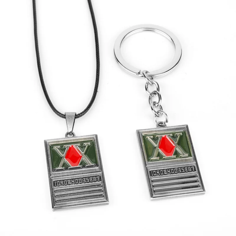 

Hunter X Hunter Necklace License Pendant Rope Chain Metal Necklaces Hunter X Hunter Key chain Women Men Gifts Anime Jewelry