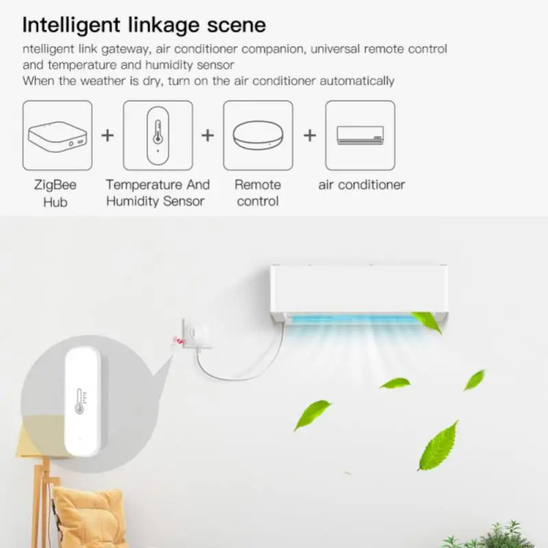 Tuya WiFi/ZigBee Smart Temperature Humidity Sensor Smart Home Temperature Sensors Works With Alexa Google Assistant Smart Life