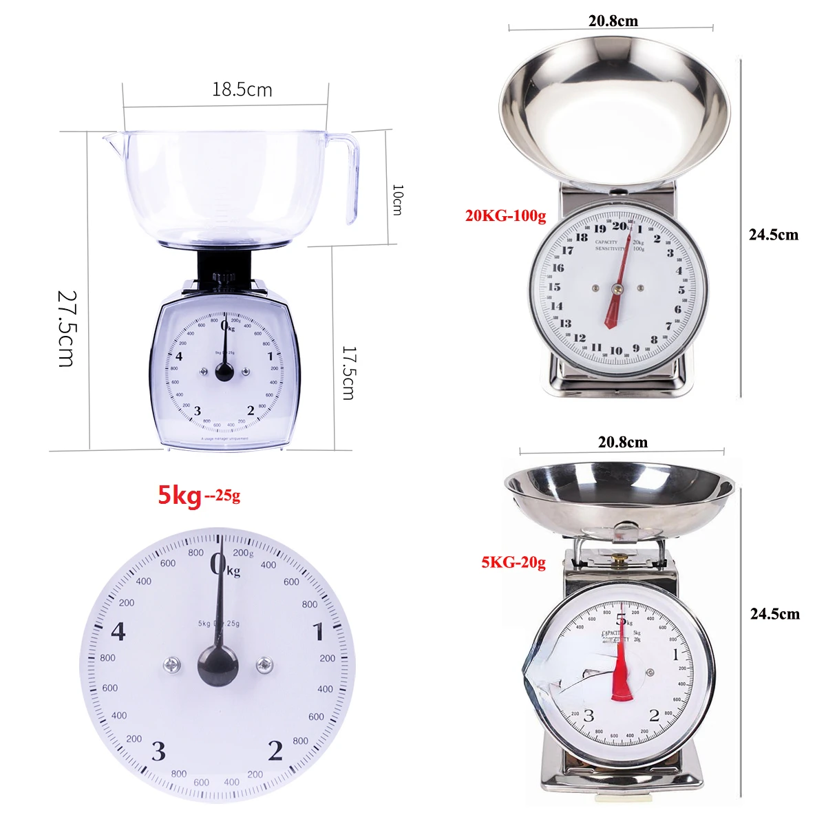 304 Stainless Steel Household Kitchen Mechanical Scale 2kg 4kg