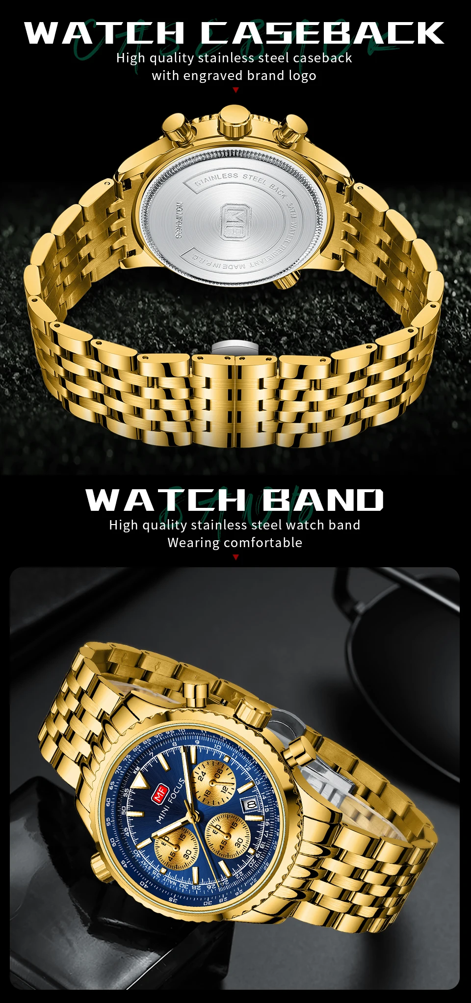 MINI FOCUS Quarzuhr für Herren, wasserdicht_voghion.com