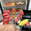New 1/12Miniature Supermarket food simulation kabob beef sausage corn mushroom for Doll House Mini Kitchen Clay food Accessories 3