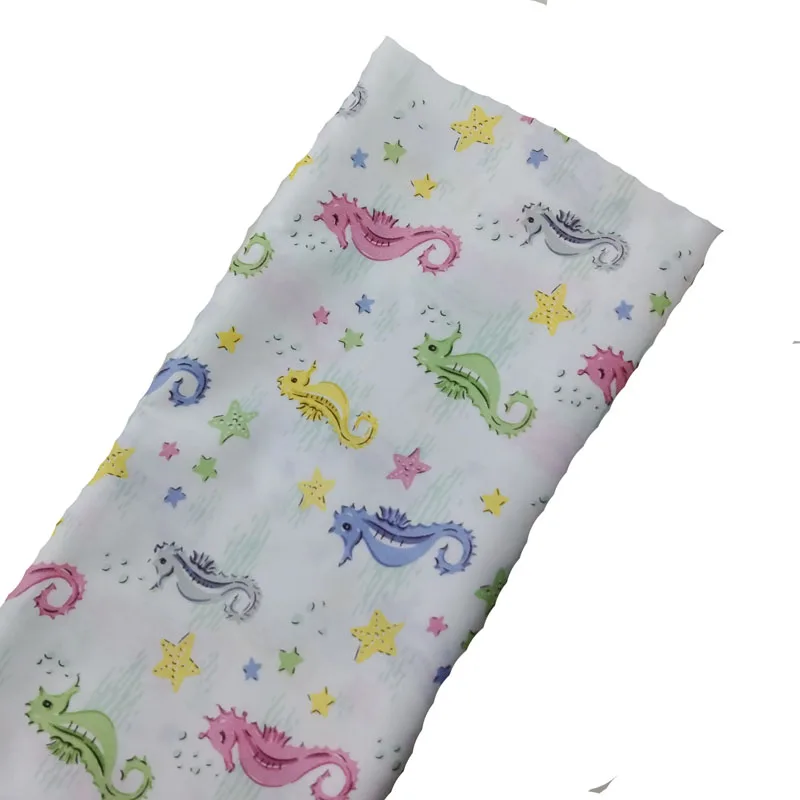 Cotton viaPhil Pretty Colorful Fish Series Printed Fabric Patchwork Cloth Dress Home Decor