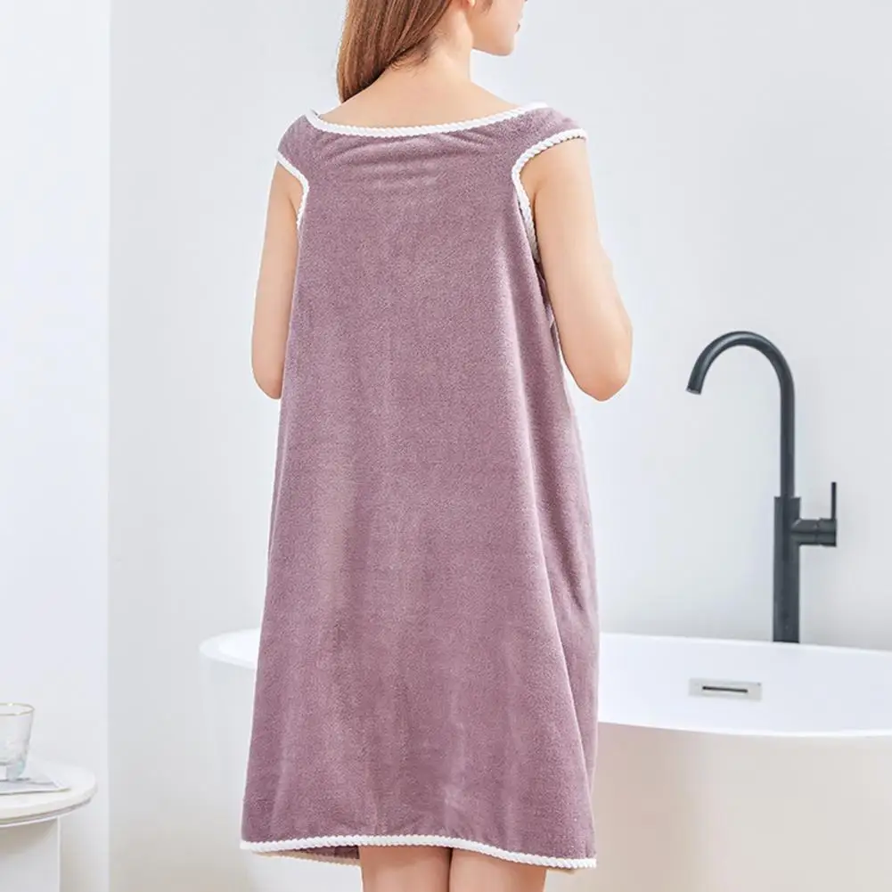 Water Absorbent Towel Soft Spa Bath Towel Wrap with Button Closure for Women Quick Drying Shower Robe for Women