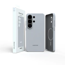 Premium Soft Silicone Protective Case with Box - S26Ultra (Gray)