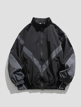 American Vibe Men's Jaet Hip Hop High Street Color Blo Outdoor Coat Spring Autumn Trendy Brand Youth Waterproof Zipper
