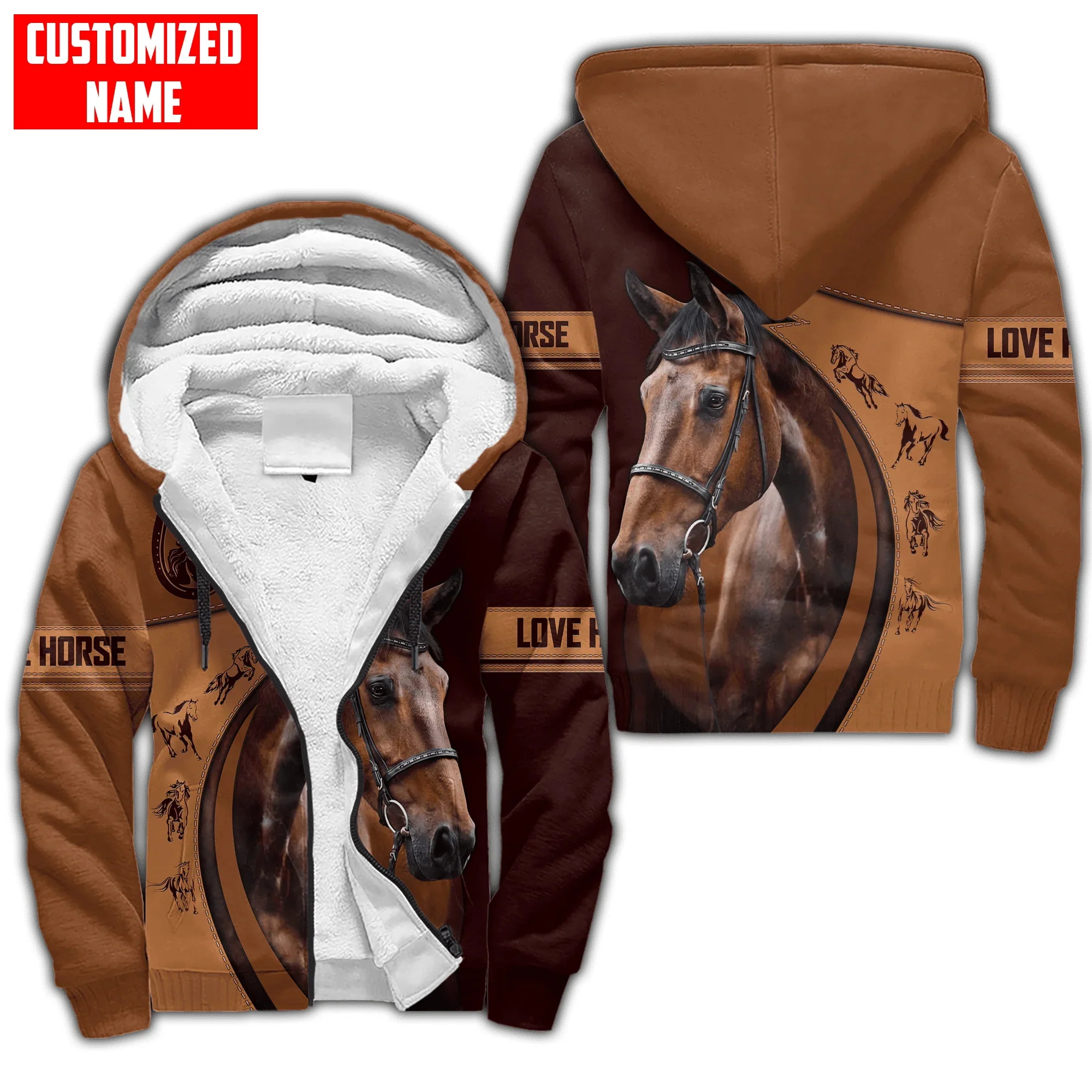 

Personalized Name Horse Lover 3D Printed Mens Winter Thicker Zip Hoodie Unisex Casual Hooded Tracksuit Warm Fleece Jacket KD24