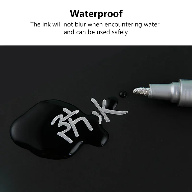 Color marker pens,marker pens 1/6 permanent waterproof 12 color paint markers for tire tread rubber fabric metal